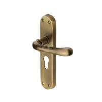 M.Marcus Heritage Brass Luna Lever Handle on Plate
