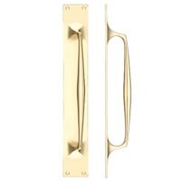 Fulton and Bray Cast Brass Pull Handle with Backplate