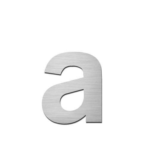 Brushed stainless steel lowercase letter - a