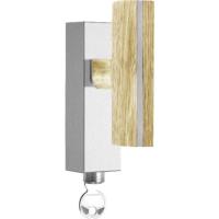 PBT22-DKLOCK stainless steel and oak wood locking tilt and turn window handle