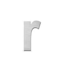 Brushed stainless steel lowercase letter - r