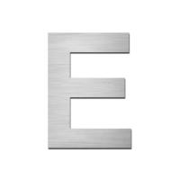 Brushed stainless steel capital letter - E