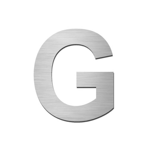 Brushed stainless steel capital letter - G