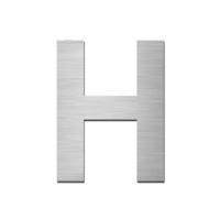 Brushed stainless steel capital letter - H