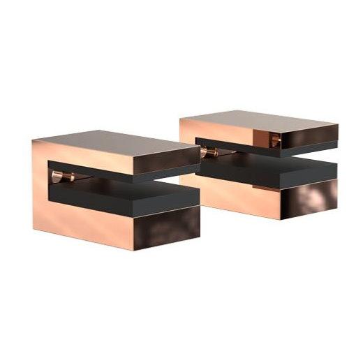 FROST Quadra Copper Glass Shelf Holder Set 3