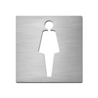 Brushed stainless steel square female symbol plate