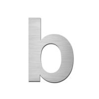 Brushed stainless steel lowercase letter - b