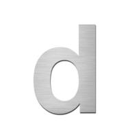 Brushed stainless steel lowercase letter - d