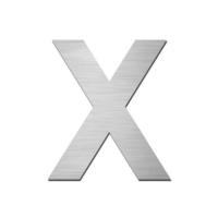 Brushed stainless steel capital letter - X