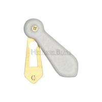 M.Marcus Heritage Brass White Crackle Porcelain Swing Cover Escutcheon