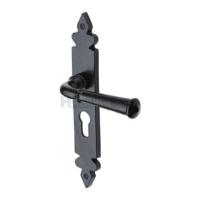 M.Marcus Black Iron Rustic Ludlow Lever Handle on Plate