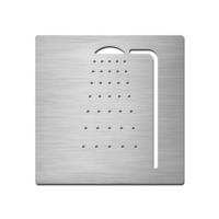 Brushed stainless steel square shower symbol