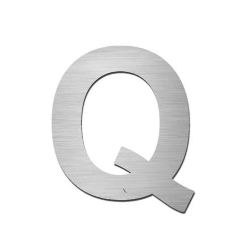 Brushed stainless steel capital letter - Q