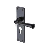 M.Marcus Black Iron Rustic Ashfield Lever Handle on Plate