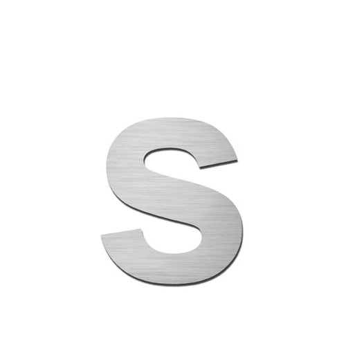 Brushed stainless steel lowercase letter - s