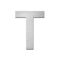 Brushed stainless steel capital letter - T