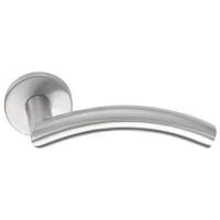 LB4 brushed stainless steel lever handles set