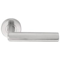 LB8 brushed stainless steel lever handles set