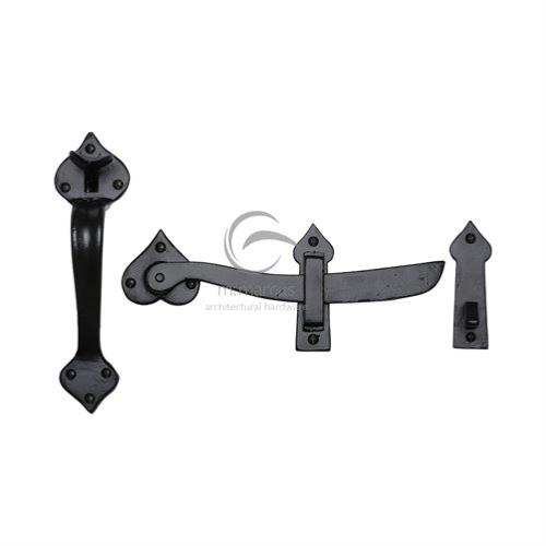 M.Marcus Black Iron Rustic FB568 Gate Handle and Latch