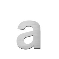 Brushed stainless steel lowercase letter - a