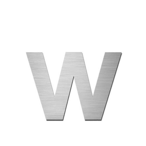 Brushed stainless steel lowercase letter - w