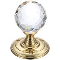 Fulton and Bray Facetted glass ball mortice knob set