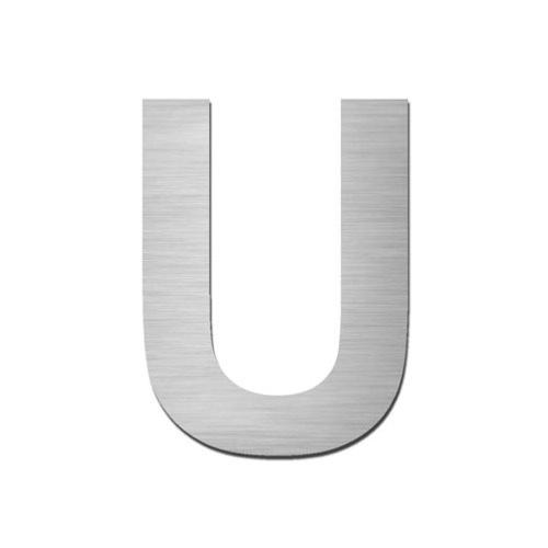Brushed stainless steel capital letter - U