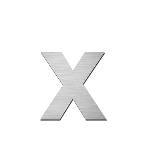 Brushed stainless steel lowercase letter - x
