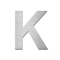 Brushed stainless steel capital letter - K