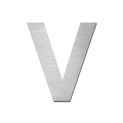 Brushed stainless steel capital letter - V