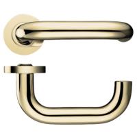 Fulton and Bray Polished Brass Sprung Lever on Rose