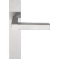 VL125P236 brushed stainless steel lever handles on plate