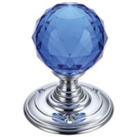 Fulton and Bray Facetted glass ball mortice knob set