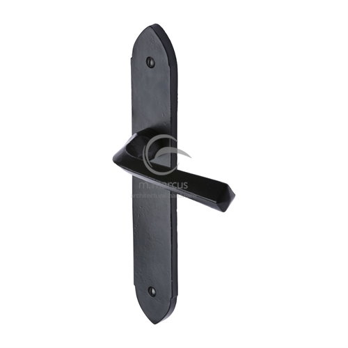 M.Marcus Black Iron Rustic Grafton Lever Handle on Plate