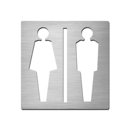Brushed stainless steel square unisex symbol plate