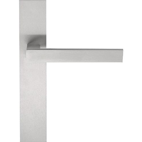 LSQ2CB brushed stainless steel square lever handle on plate