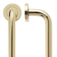 Fulton and Bray Polished Brass Pull Handle on Roses