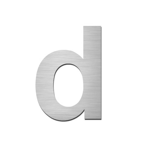 Brushed stainless steel lowercase letter - d