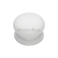 M.Marcus Heritage Brass Plain White Porcelain Cabinet Knob