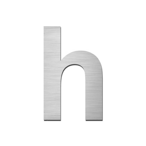 Brushed stainless steel lowercase letter - h