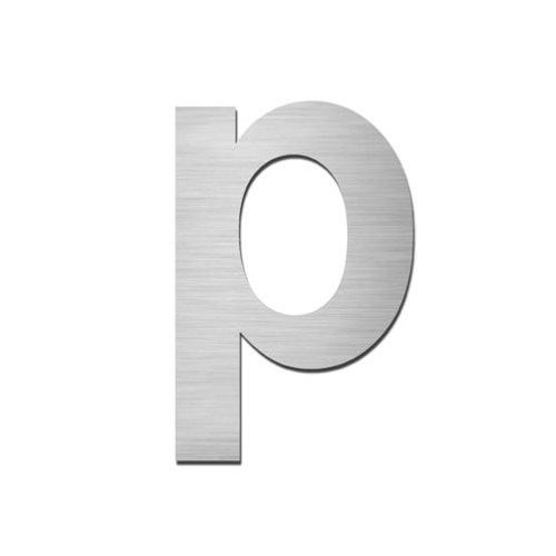 Brushed stainless steel lowercase letter - p