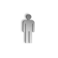 Brushed stainless steel 250mm high Male pictogram symbol