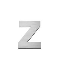 Brushed stainless steel lowercase letter - z