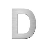 Brushed stainless steel capital letter - D