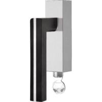 PBL22-DKLOCK brushed stainless steel and oak wood locking tilt and turn window handle