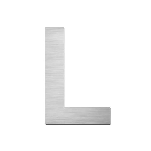 Brushed stainless steel capital letter - L