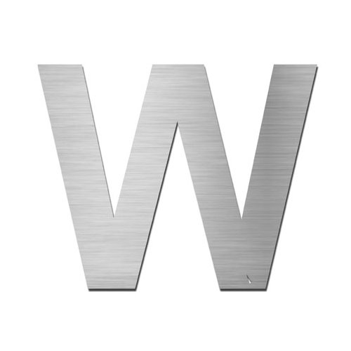Brushed stainless steel capital letter - W