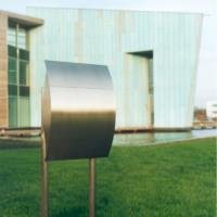 Capella brushed stainless steel mail post box/stand