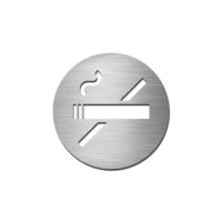 Brushed stainless steel circular no smoking symbol