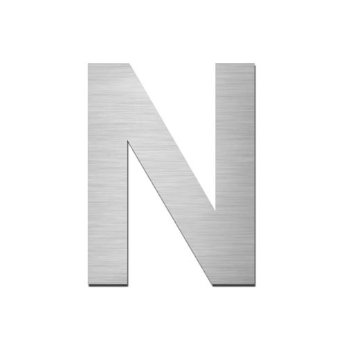 Brushed stainless steel capital letter - N